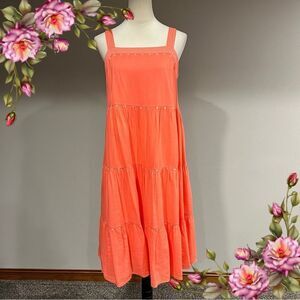 Old Navy Coral Sleeveless Tiered midi Dress size medium
